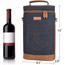 2 Bottle Insulated Cooler Bag Wine Carrier Tote Bag